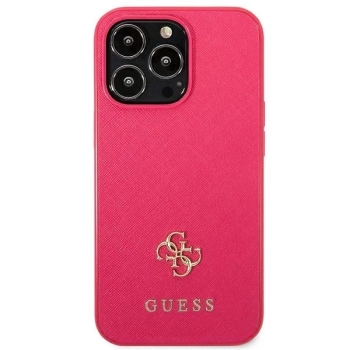 Etui Guess Saffiano 4G Small Metal Logo na iPhone 13 Pro Max - różowe