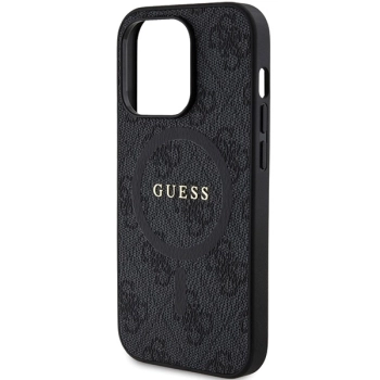 Etui Guess 4G Collection Leather Metal Logo MagSafe na iPhone 14 Pro Max - czarne