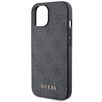 Etui Guess 4G Metal Gold Logo na iPhone 15 Plus - szare