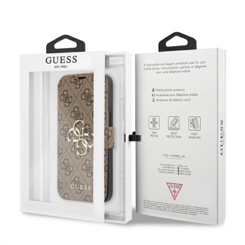 Etui Guess 4G Big Metal Logo na iPhone 13 Pro Max - brązowe