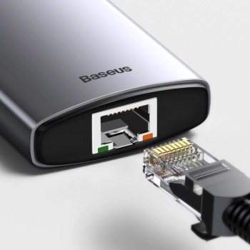 Baseus Metal Gleam 8w1 wielofunkcyjny HUB USB Typ C - USB Typ C Power Delivery 100 W / HDMI 4K 30 Hz / czytnik kart SD i microSD / 3x USB 3.2 Gen 1 /