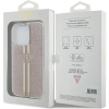 Etui Guess IML 4G Gold Stripe na iPhone 15 Pro - różowe