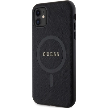 Etui Guess Saffiano MagSafe na iPhone 11 / Xr - czarne