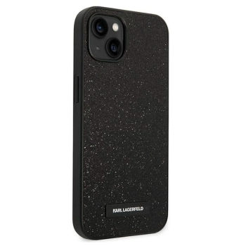 Etui Karl Lagerfeld Glitter Plaque Logo na iPhone 14 Plus - czarne