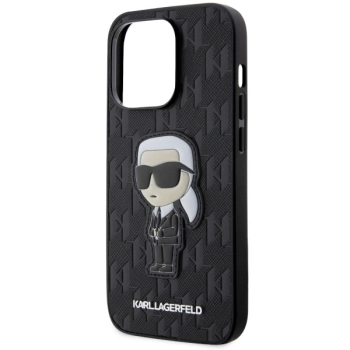 Etui Karl Lagerfeld Saffiano Monogram Ikonik na iPhone 14 Pro Max - czarne
