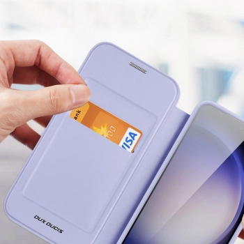 Etui Dux Ducis Skin X Pro do Samsung S24+ z magnetycznym ringiem i klapką - fioletowe