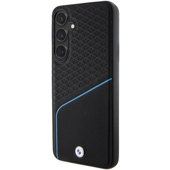 Etui BMW Signature Leather Textured & Line MagSafe na Samsung Galaxy S24+ - czarne