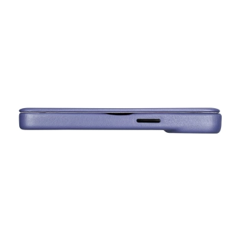 iCarer CE Premium Leather Folio Case skórzane etui iPhone 14 Plus z klapką magnetyczne MagSafe jasnofioletowy (WMI14220715-LP)