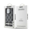 Etui DKNY Leather Checkered Mono Pattern & Printed Stripes na iPhone 15 Pro Max - czarne
