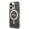 Etui Guess 4G Print MagSafe na iPhone 13 Pro Max + ładowarka indukcyjna - czarne