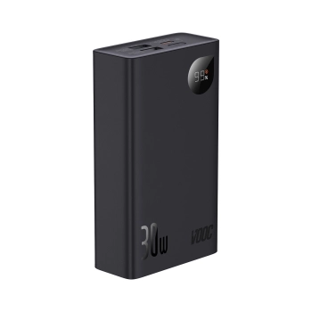 Baseus Adaman2 powerbank z wyświetlaczem cyfrowym 20000mAh 30W 2 x USB / 1x USB Typ C Power Delivery Quick Charge SCP, Oppo Super VOOC czarny (PPAD050