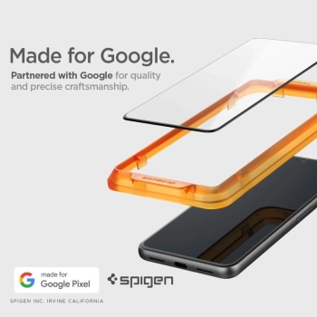 Szkło hartowane Spigen ALM Glass FC na Google Pixel 8 - czarne
