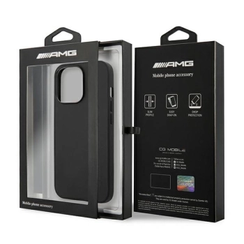 Etui AMG Leather Hot Stamped na iPhone 14 Pro - czarne