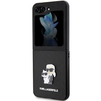 Etui Karl Lagerfeld Saffiano Karl&Choupette Pin do Samsung Galaxy Z Flip 5 - czarne