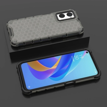 Honeycomb etui pancerny pokrowiec z żelową ramką Oppo A76 / Oppo A36 / Realme 9i czarny