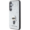 Etui Karl Lagerfeld Fixed Glitter Ikonik Logo Metal Pin na Samsung Galaxy S24+ - srebrne