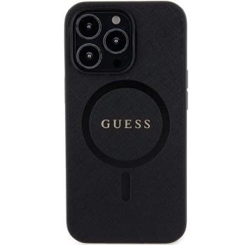 Etui Guess Saffiano MagSafe na iPhone 13 Pro Max - czarne