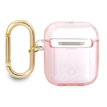 Etui Guess Strap Collection na AirPods 1/2 - różowe