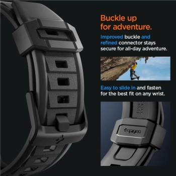 Pasek Spigen Rugged Band na Apple Watch 4/5/6/7/8/9/SE/Ultra 1/2 (42/44/45/49mm) - czarny mat