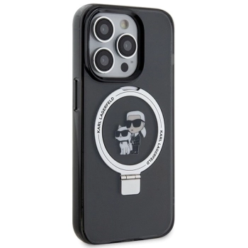 Etui Karl Lagerfeld Ring Stand Karl&Choupettte MagSafe do iPhone 13 Pro - czarne