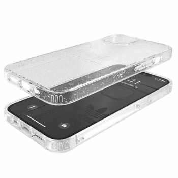 Etui Adidas OR Protective Clear Case Glitter na iPhone 13 - przezroczysto-srebrne