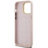 Etui Guess Silicone Script Metal Logo & Frame na iPhone 15 Pro - różowe