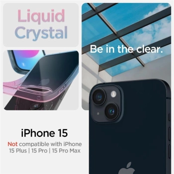 Etui Spigen Liquid Crystal na iPhone 15 - różowo-niebieskie
