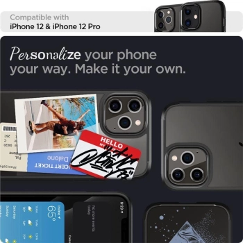 Etui Spigen Ultra Hybrid na iPhone 12 / iPhone 12 Pro - czarny mat