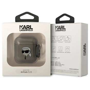 Etui Karl Lagerfeld Karl's Head na AirPods 1/2 - czarne
