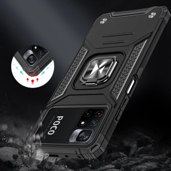 Wozinsky Ring Armor pancerne hybrydowe etui pokrowiec + magnetyczny uchwyt Mi Poco M4 Pro 5G / Redmi Note 11 5G (China) / Redmi Note 11T 5G / Redmi No