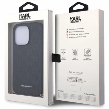 Etui Karl Lagerfeld Saffiano Monogram Chain na iPhone 14 Pro Max - czarne