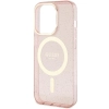 Etui Guess Glitter Gold MagSafe na iPhone 14 Pro Max - różowe
