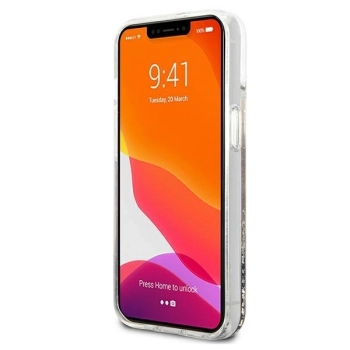 Etui Guess 4G Big Liquid Glitter na iPhone 13 mini - złote