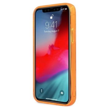 Etui Karl Lagerfeld Glitter Choupette Fluo na iPhone 12 Pro Max - pomarańczowe