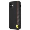 Etui Ferrari On Track Carbon Stripe na iPhone 12 mini - czarne