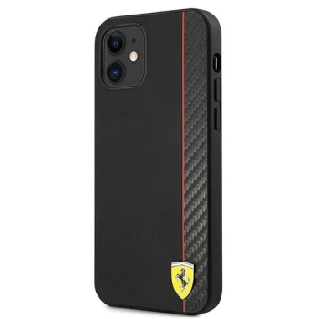 Etui Ferrari On Track Carbon Stripe na iPhone 12 mini - czarne