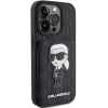 Etui Karl Lagerfeld Saffiano Cardslots and Stand Monogram Ikonik Patch do iPhone 15 Pro - czarne