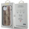 Etui Guess IML 4G Gold Stripe na iPhone 15 Plus / 14 Plus - brązowe
