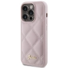 Etui Guess Quilted Metal Logo na iPhone 15 Pro - różowe