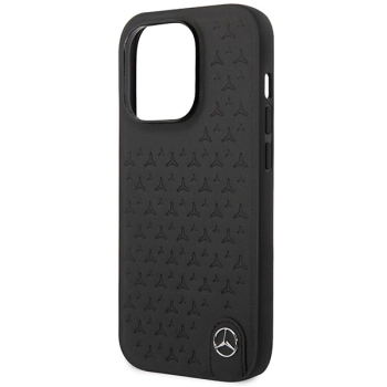 Etui Mercedes Leather Stars Pattern na iPhone 14 Pro - czarne