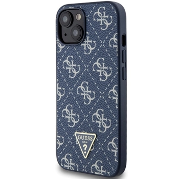 Etui Guess 4G Triangle Metal Logo na iPhone 15 Plus / 14 Plus - niebieskie