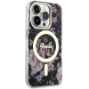 Etui Guess Flower MagSafe na iPhone 14 Pro - czarne
