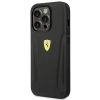 Etui Ferrari Leather Stamp Sides na iPhone 14 Pro - czarne