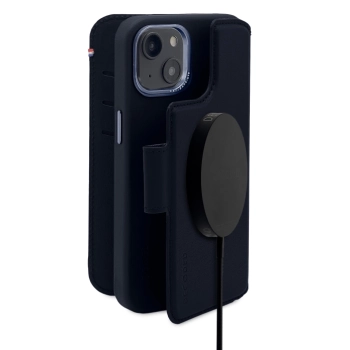 Etui Decoded Detachable Wallet Case skórzane z MagSafe z klapką do iPhone 14 Plus - granatowe