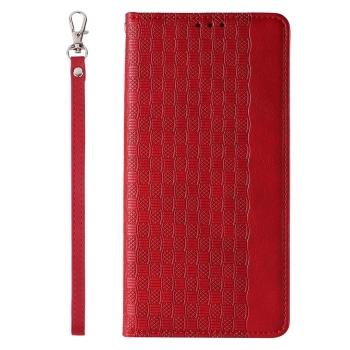 Magnet Strap Case etui Samsung Galaxy S23 Ultra pokrowiec z klapką portfel mini smycz podstawka czerwone