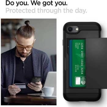Etui Spigen Slim Armor CS na iPhone 7 / 8 / SE 2020 / SE 2022 - czarne