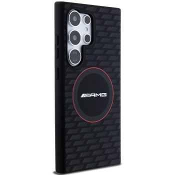 Etui AMG Silicone Carbon Pattern MagSafe na Samsung Galaxy S24 Ultra - czarne