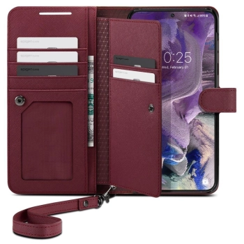 Etui Spigen Wallet S Plus na Samsung Galaxy S23 - burgundowe