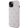 Etui Guess 4G Metal Gold Logo na iPhone 15 Plus - różowe