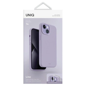 Etui Uniq Lino na iPhone 14 - liliowe